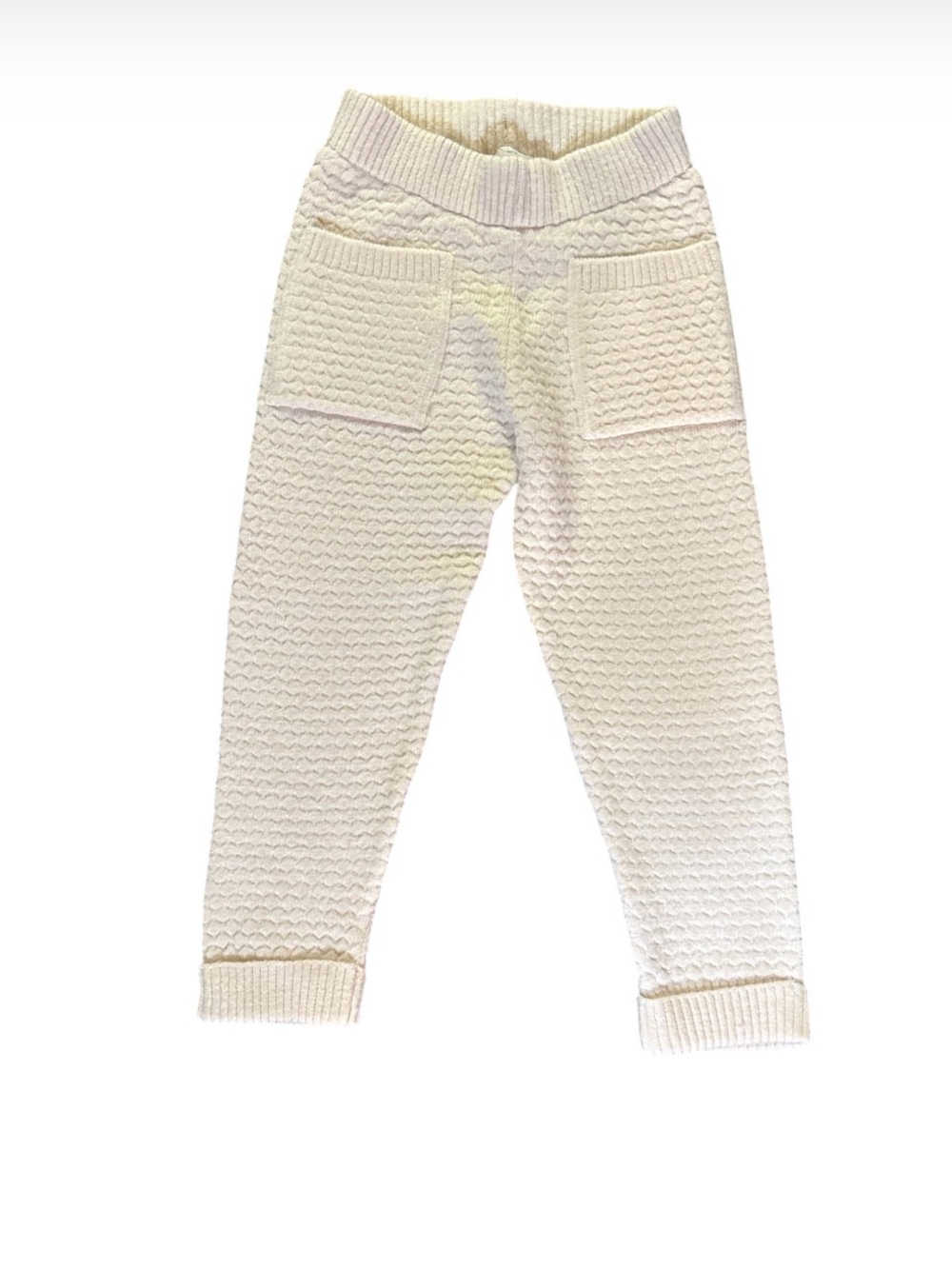 Zara Cream Knit Kids Pajama Bottoms